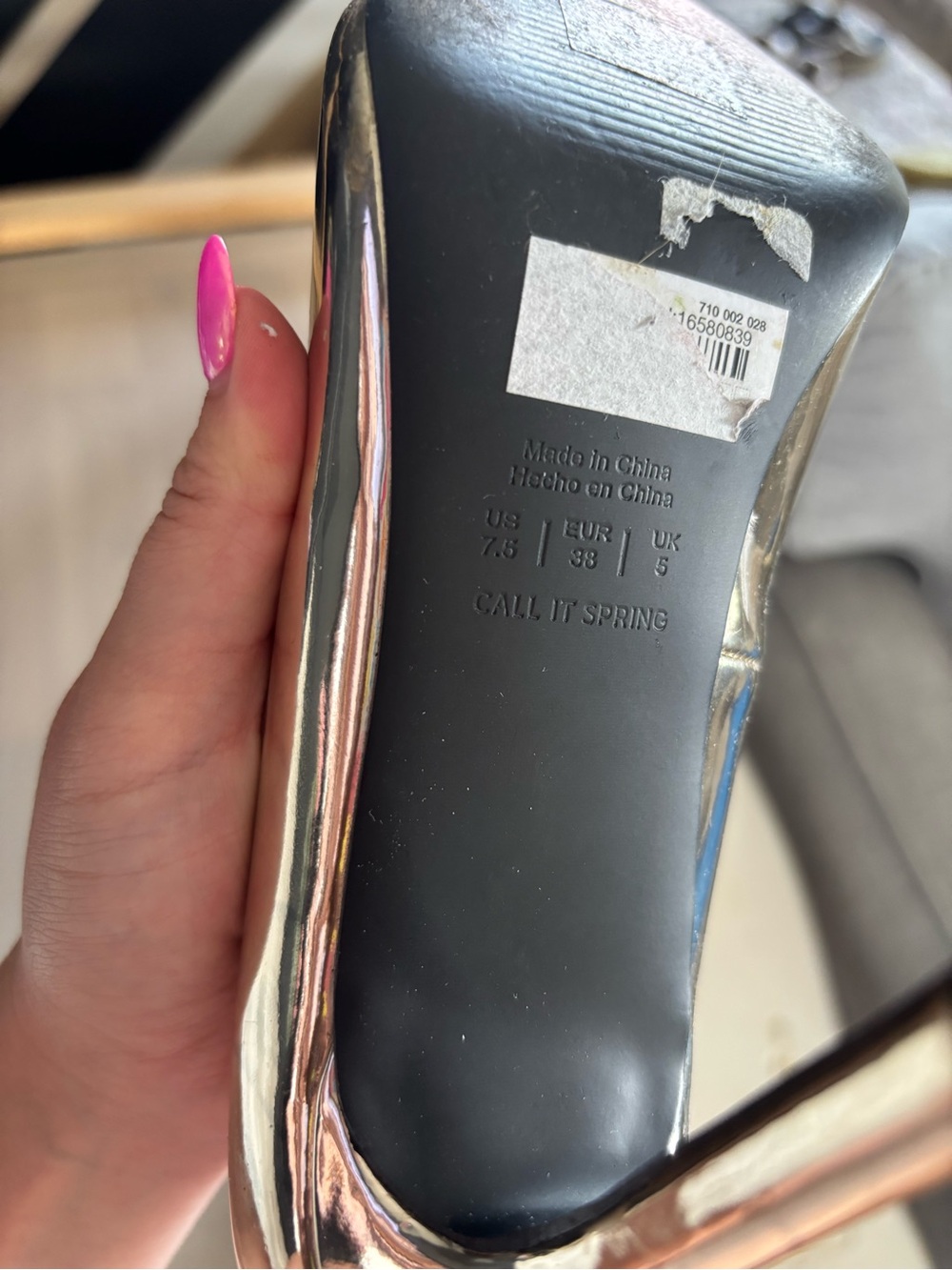 Call It Spring Metallic Gold Pointed Toe Heels - Picture 4 of 4